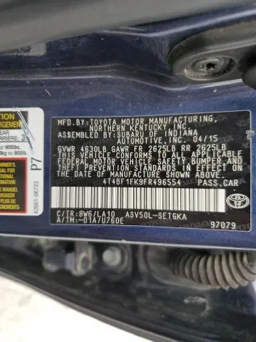 2015 TOYOTA CAMRY LE  