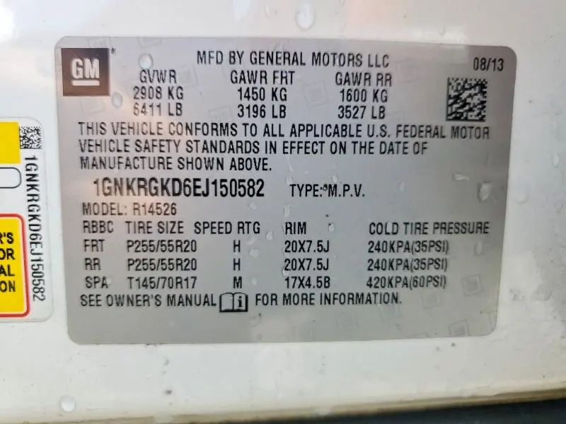 2014 CHEVROLET TRAVERSE LT  