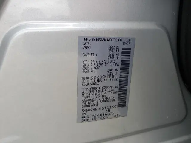 2013 NISSAN PATHFINDER S  