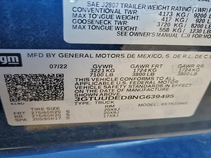 2022 GMC SIERRA K1500 SLT  