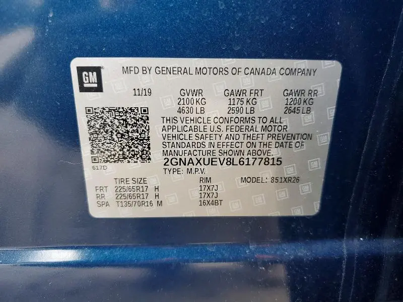2020 CHEVROLET EQUINOX LT  