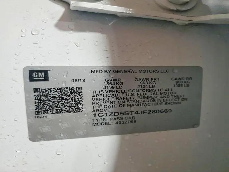 2018 CHEVROLET MALIBU LT  