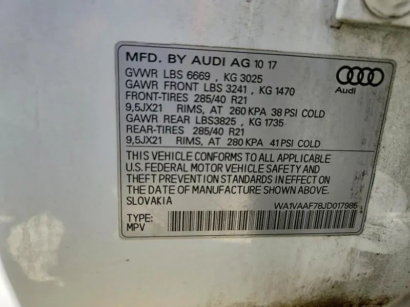 2018 AUDI Q7 PRESTIGE  