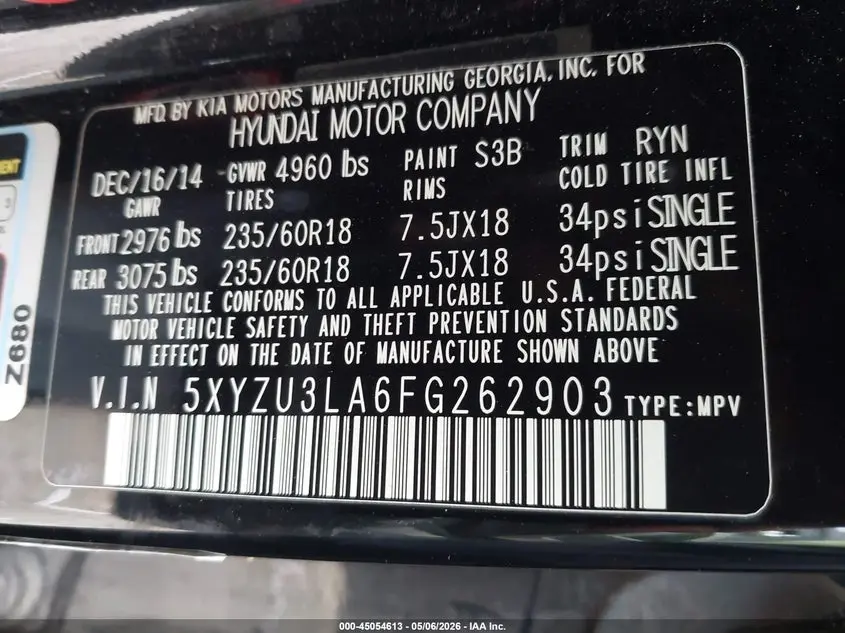 2015 HYUNDAI SANTA FE SPORT 2.0L TURBO