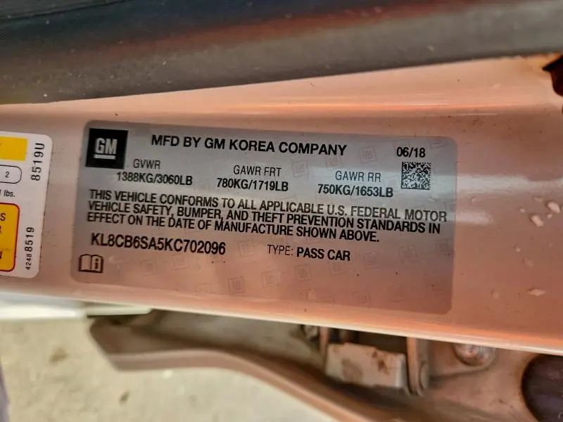 2019 CHEVROLET SPARK LS  