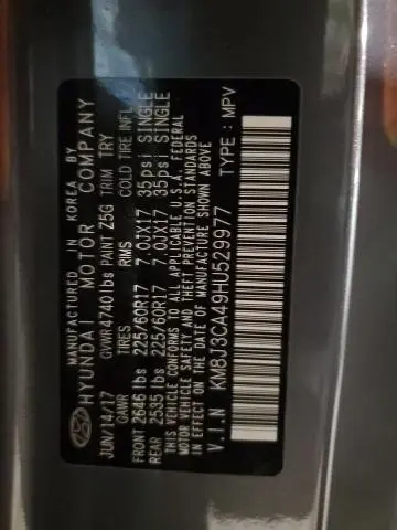 2017 HYUNDAI TUCSON LIMITED  