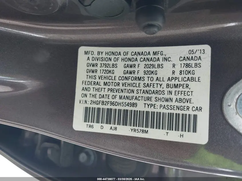 2013 HONDA CIVIC EX-L