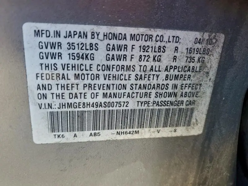 2010 HONDA FIT SPORT  