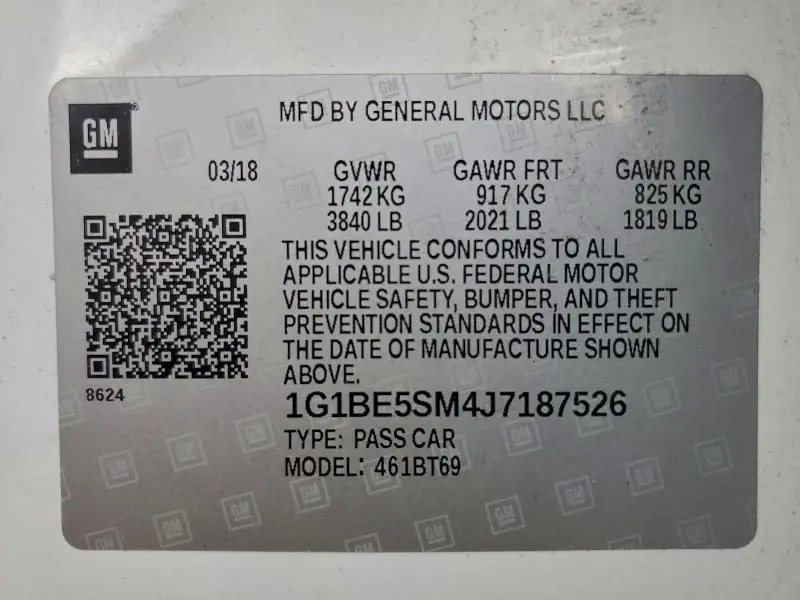 2018 CHEVROLET CRUZE LT  