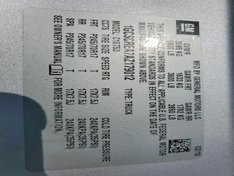 2010 CHEVROLET SILVERADO C1500 LS  