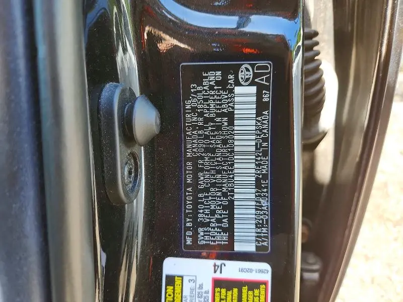 2013 TOYOTA COROLLA S  