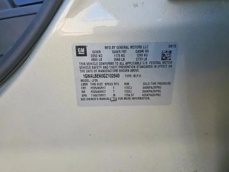 2016 CHEVROLET EQUINOX LS  
