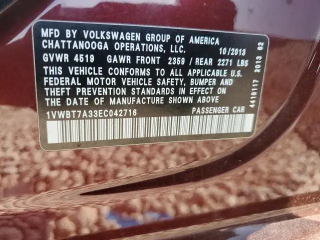 2014 VOLKSWAGEN PASSAT SE  