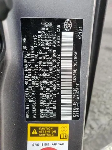 2016 TOYOTA CAMRY LE  