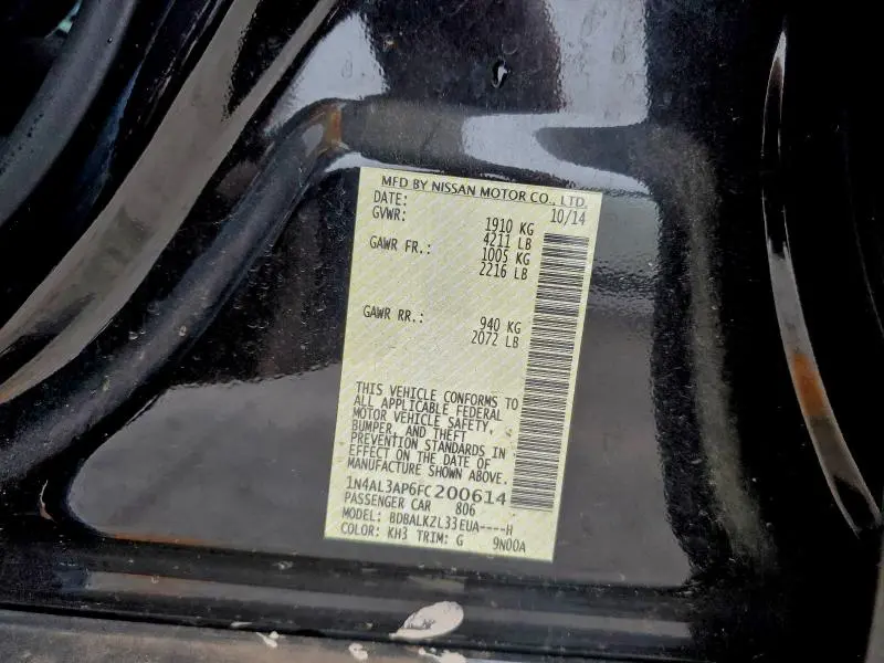 2015 NISSAN ALTIMA 2.5  