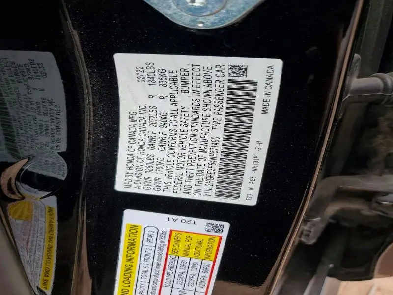 2022 HONDA CIVIC SPORT  