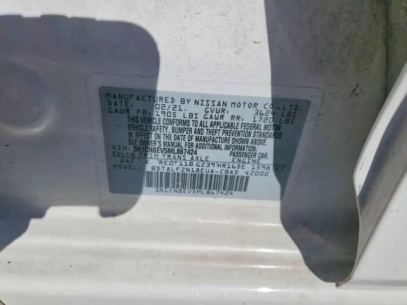 2021 NISSAN VERSA SV  