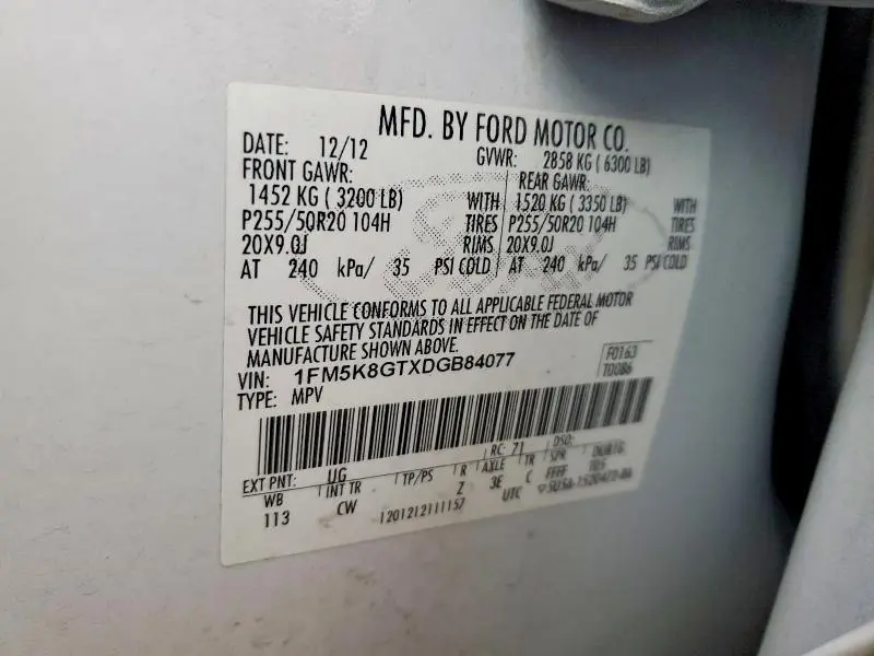 2013 FORD EXPLORER SPORT  