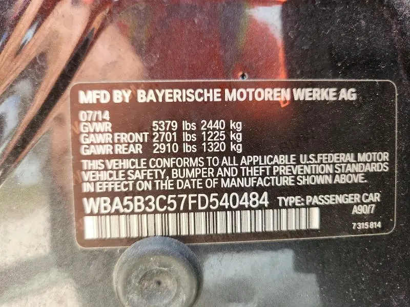 2015 BMW 535 XI  