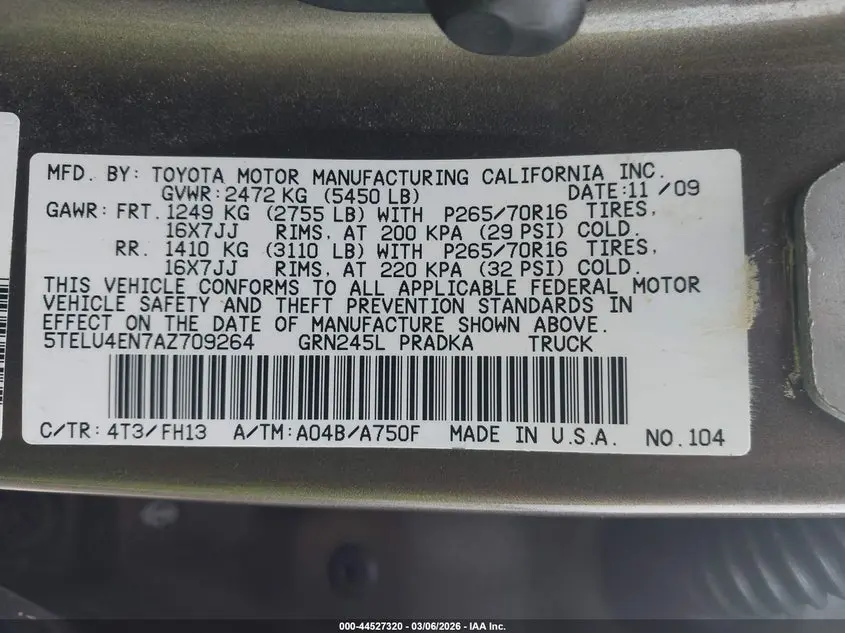 2010 TOYOTA TACOMA BASE V6