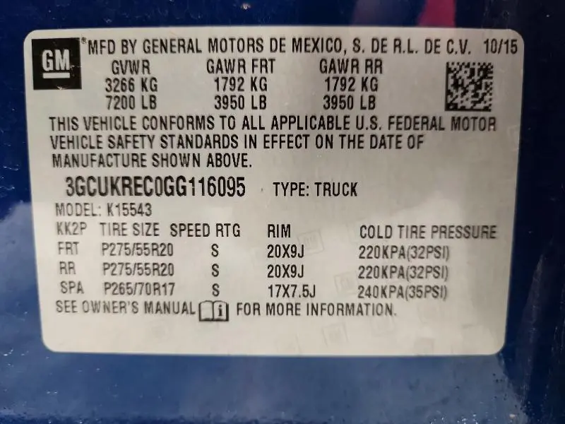 2016 CHEVROLET SILVERADO K1500 LT  