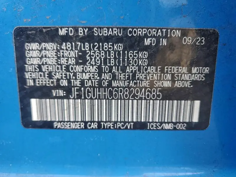 2024 SUBARU IMPREZA RS  