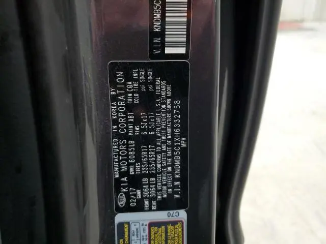 2017 KIA SEDONA LX  