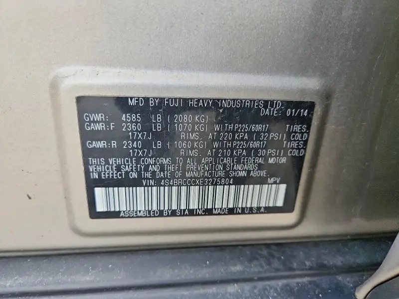 2014 SUBARU OUTBACK 2.5I PREMIUM  