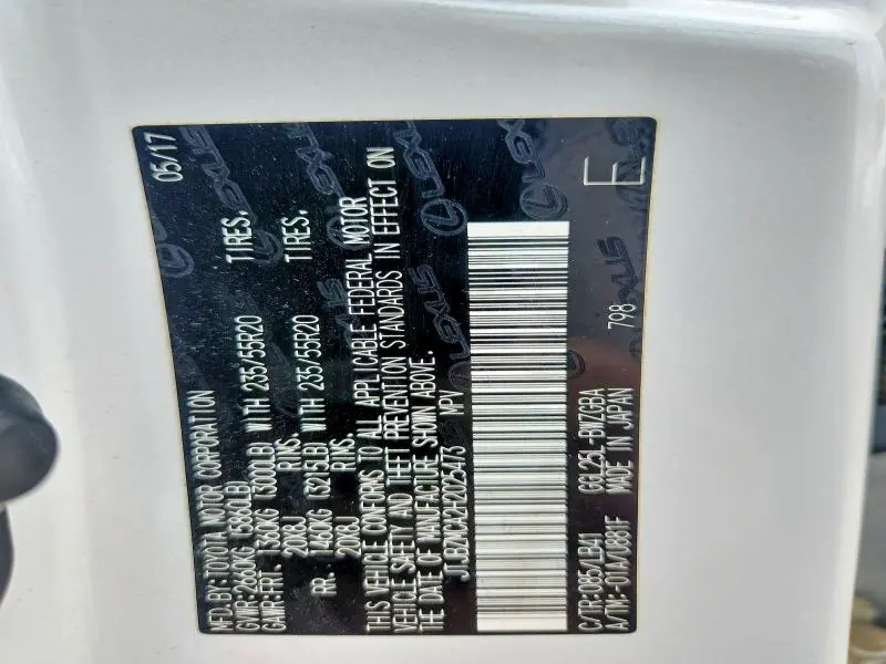 2017 LEXUS RX 350 BASE  