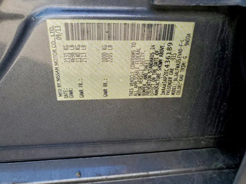 2014 NISSAN MAXIMA S  