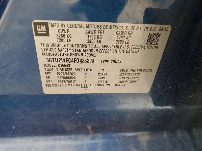 2015 GMC SIERRA K1500 DENALI  