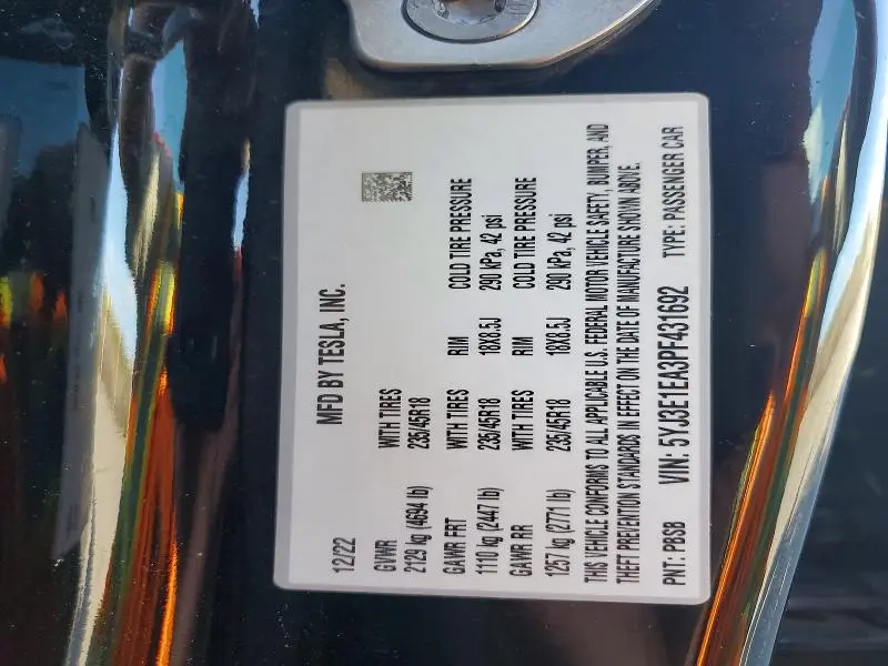 2023 TESLA MODEL 3   