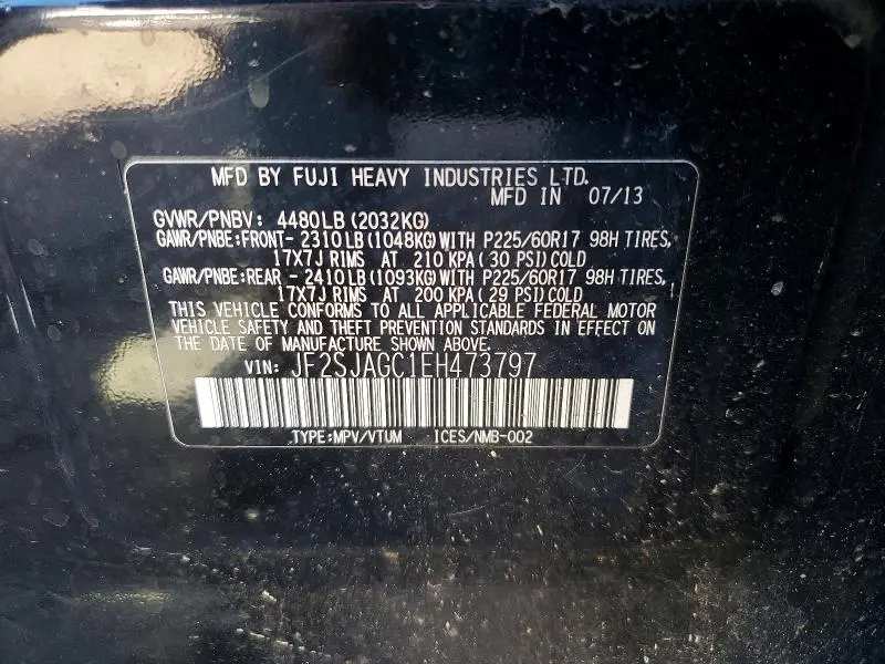 2014 SUBARU FORESTER 2.5I PREMIUM  