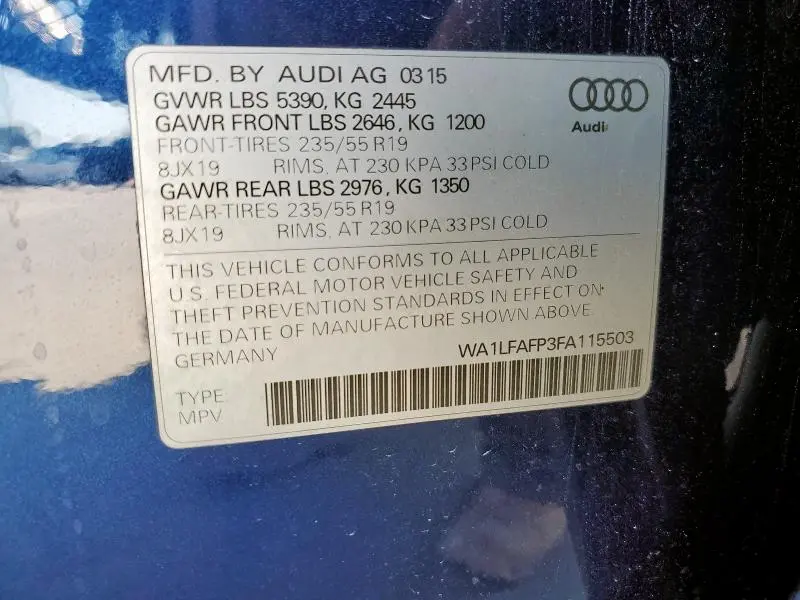 2015 AUDI Q5 PREMIUM PLUS