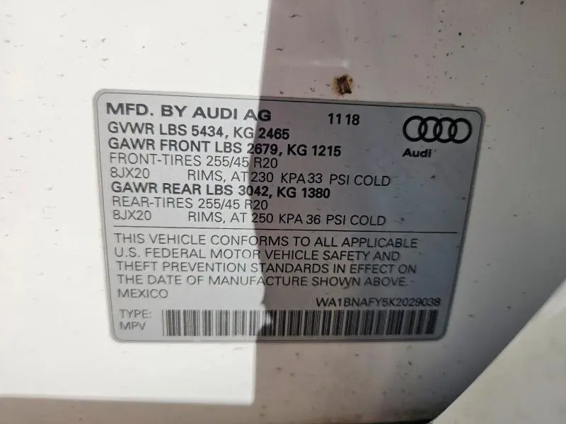 2019 AUDI Q5 PREMIUM PLUS  