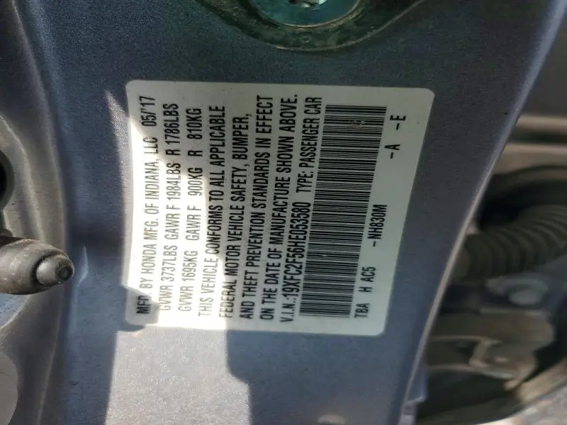 2017 HONDA CIVIC LX  