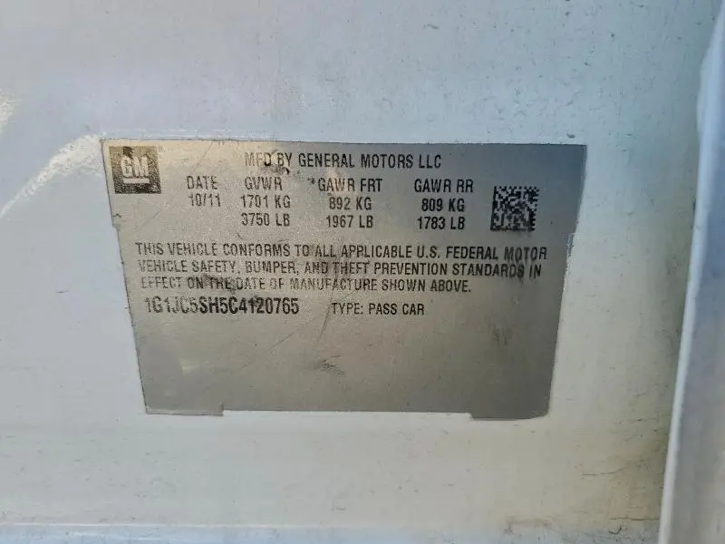 2012 CHEVROLET SONIC LT  