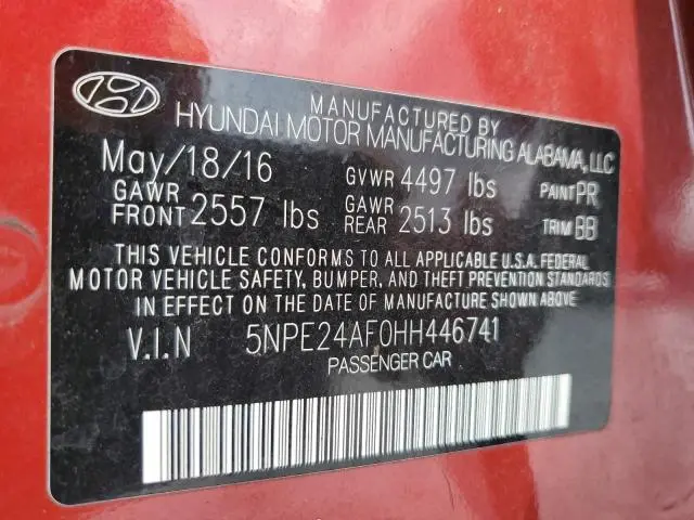 2017 HYUNDAI SONATA SE  