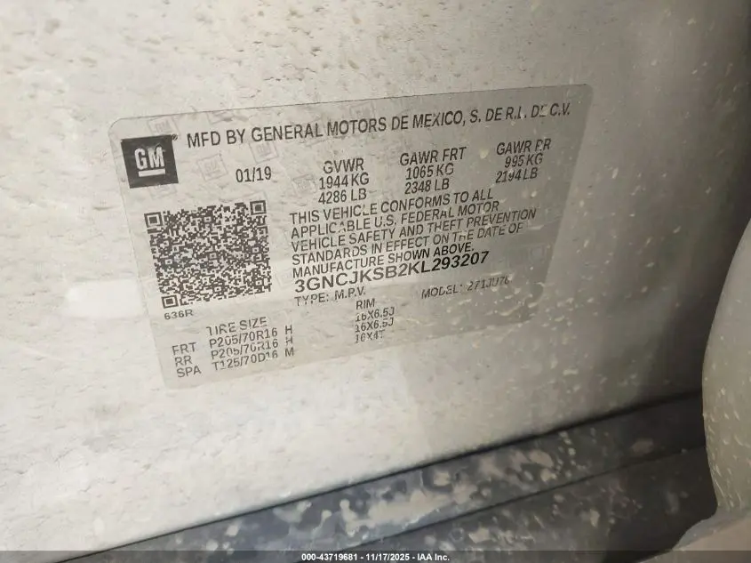 2019 CHEVROLET TRAX LS