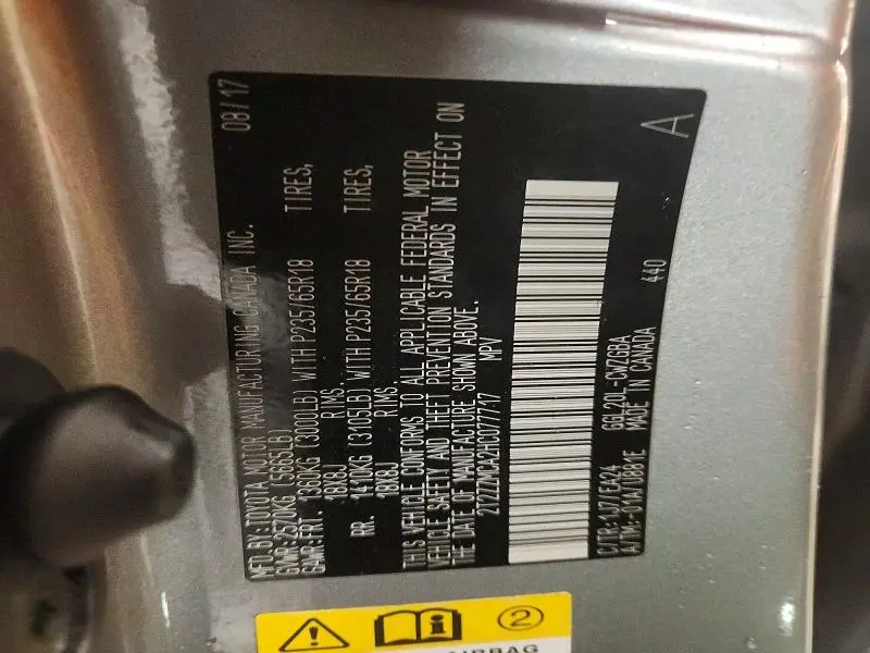 2017 LEXUS RX 350 BASE  