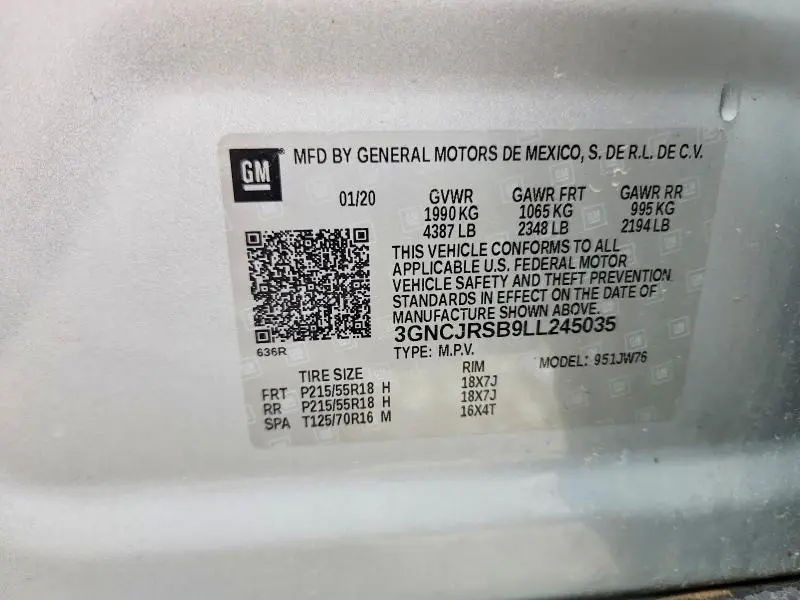 2020 CHEVROLET TRAX PREMIER  