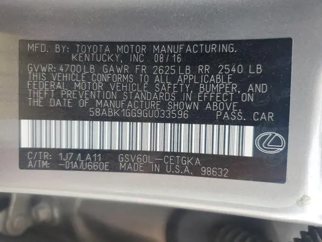 2016 LEXUS ES 350  