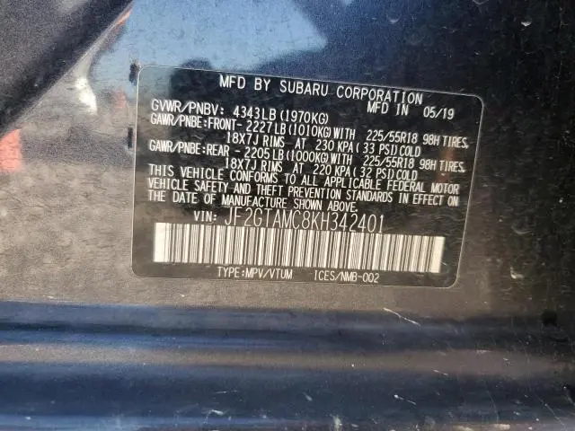 2019 SUBARU CROSSTREK LIMITED