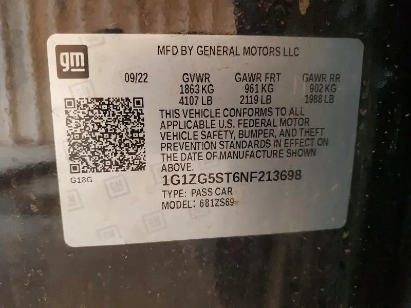 2022 CHEVROLET MALIBU RS  
