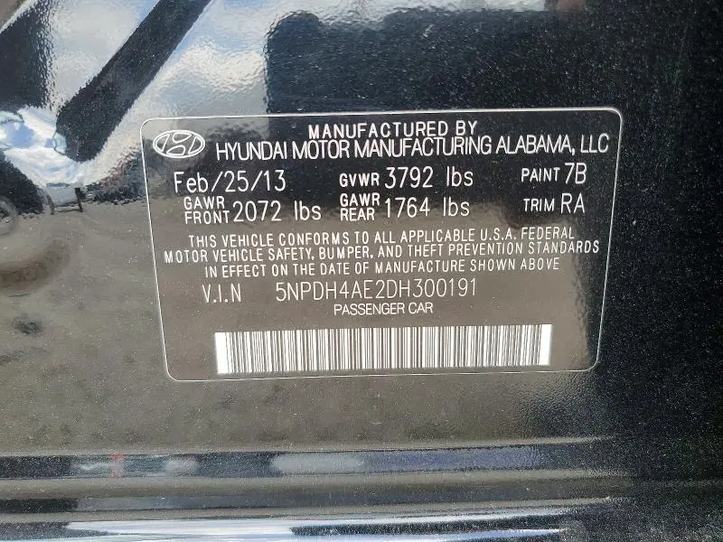 2013 HYUNDAI ELANTRA GLS  