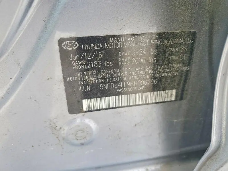 2017 HYUNDAI ELANTRA LIMITED  