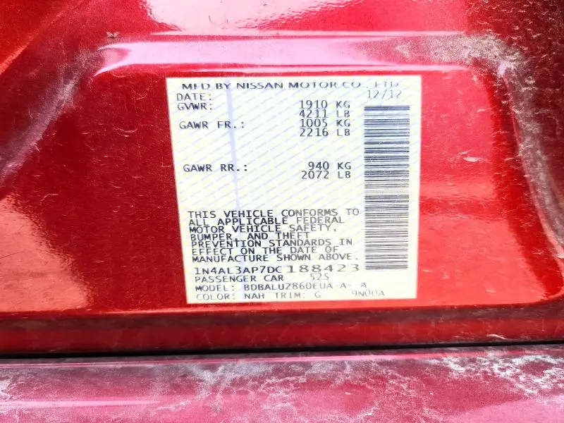 2013 NISSAN ALTIMA 2.5  
