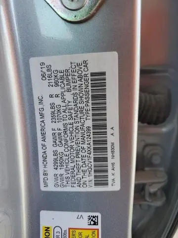 2019 HONDA ACCORD EX