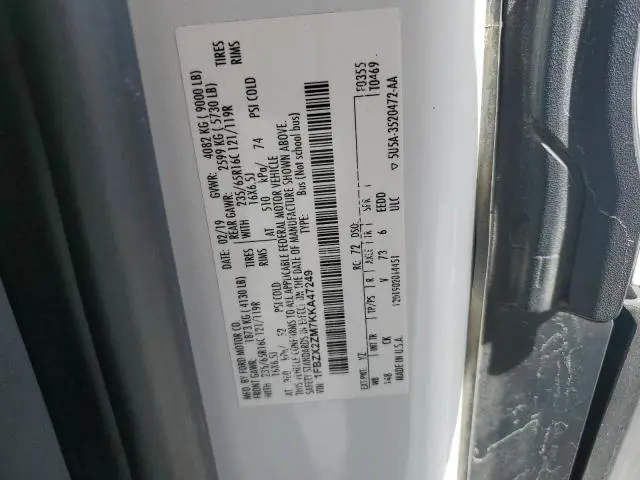 2019 FORD TRANSIT T-350  