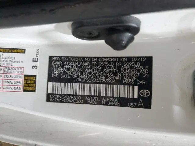 2013 TOYOTA SCION TC   